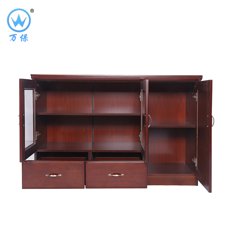 <万保>茶水柜 办公家具 木质茶水柜 餐边柜 简约现代多功能办公储物柜 文件柜 碗柜