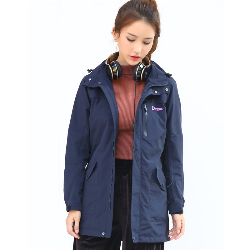 迪高deeko防风防泼水修身户外冲锋衣女款旅行夹克