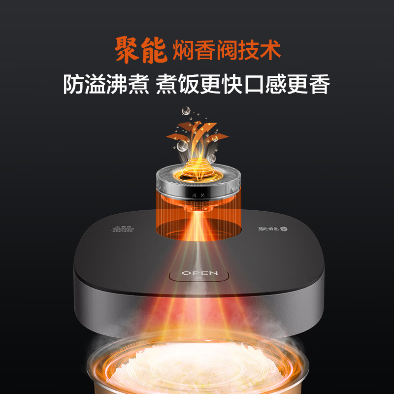 美的(Midea) MB-RE517 电饭煲 5升 4-5人家用大容量 炫彩大屏金属机身大火力煮饭锅智能预约微压高清大图