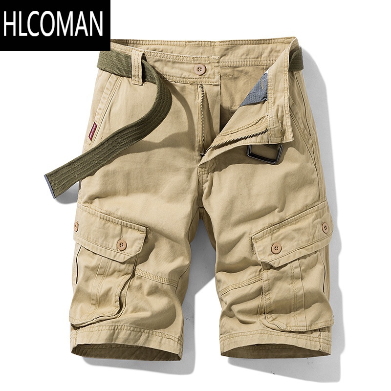 HLCOMAN多口袋工装短裤男宽松直筒休闲5五分夏季薄款ins休闲中裤潮牌五闲高清大图