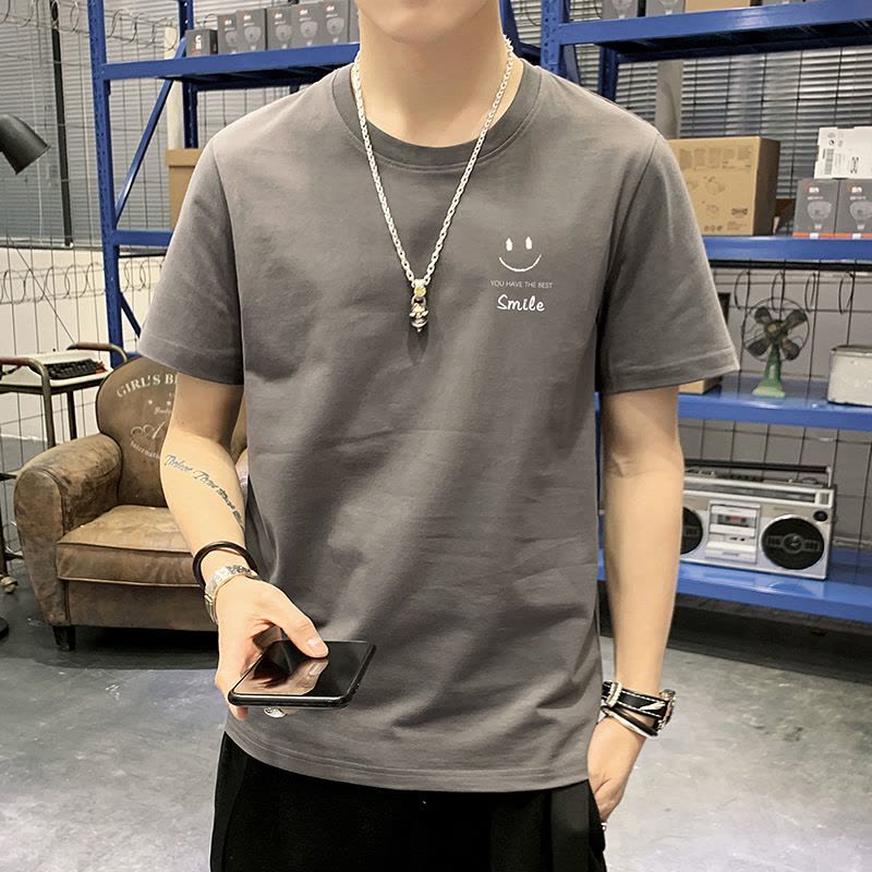 夏季男士短袖t恤男装棉质男生体恤宽松休闲潮牌衣服莎丞图片