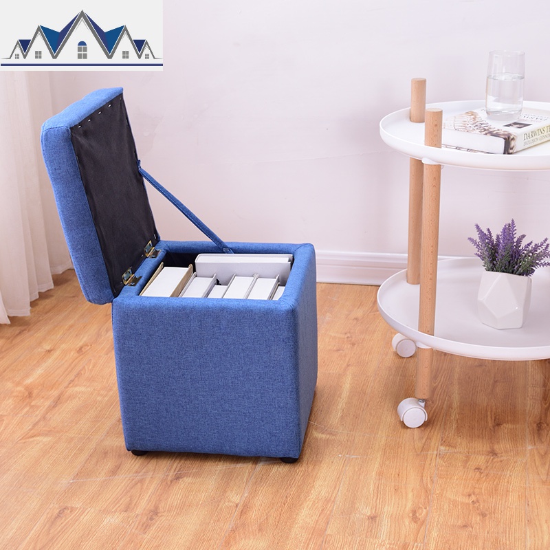 收纳凳换鞋矮凳子时尚客厅沙发凳创意储物凳家用布艺搁脚凳小凳子 三维工匠高清大图