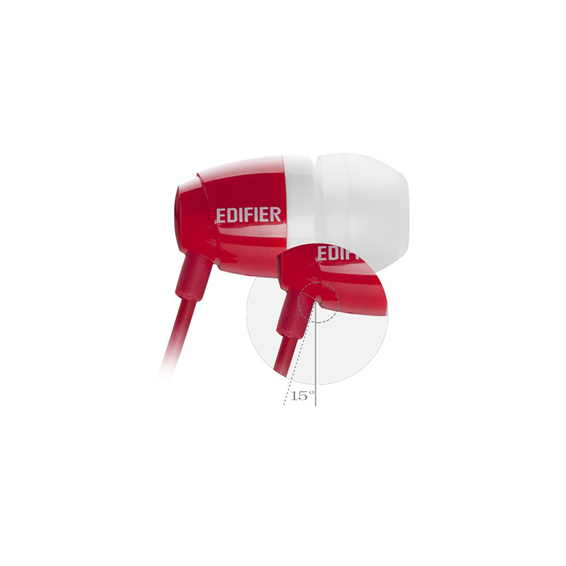 漫步者Edifier H210无麦入耳式音乐耳机耳塞立体声简约系 红色