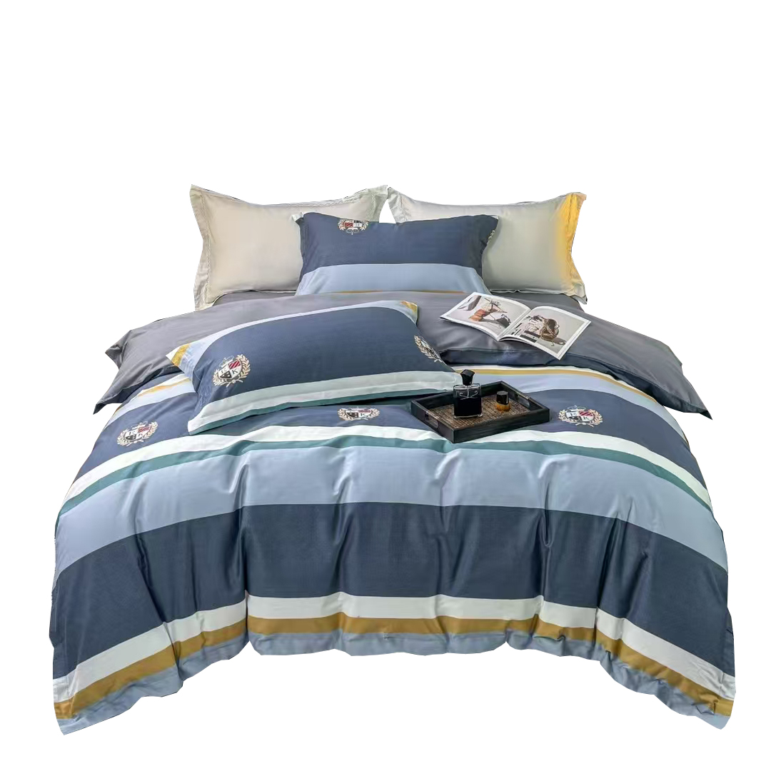 愉悦之家60支长绒棉四件套 彩色 被罩200*230cm床单245*260cm枕套48*74c