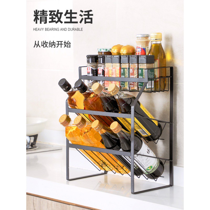 厨房调料置物架油盐酱醋瓶调味品台面落地多层家用收纳架子收纳层架 三维工匠高清大图