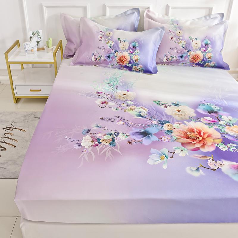 美帮汇冰丝席凉席夏季可水洗折叠空调席软席子床笠款三件套1.5米1.8m床高清大图