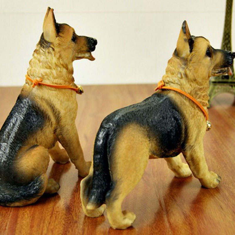 仿真牧羊犬汽车家居装饰树脂小狗狗模型工艺品桌面摆件-坐立