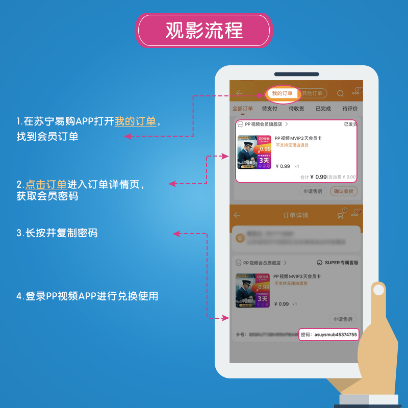 PP视频3天体验会员 不支持TV端