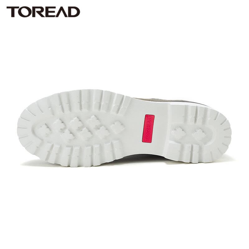 探路者工装风格休闲鞋男士中高帮防滑耐磨反毛牛皮马丁靴秋冬季运动户外男式耐穿柔软商务休闲鞋子图片