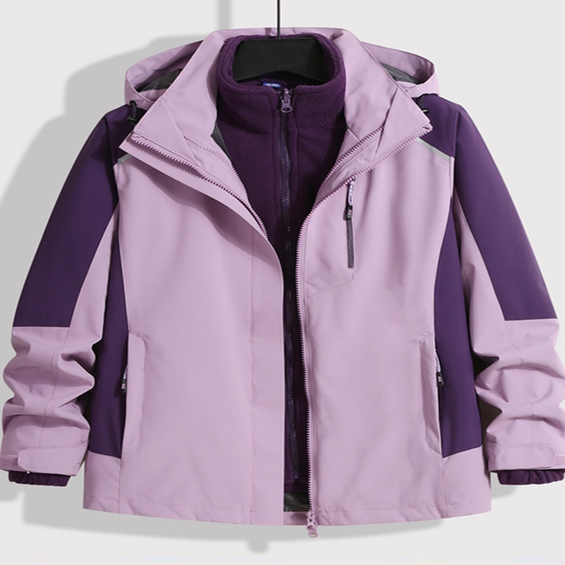 闪电客户外潮牌冲锋衣男女三合一可拆卸外套冬季加厚登山服