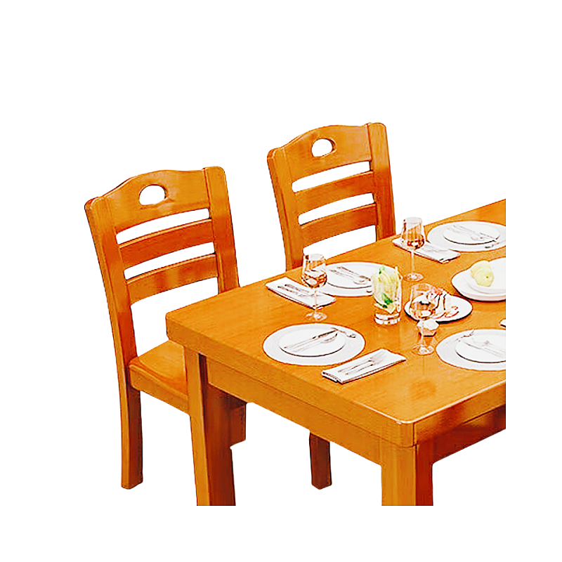 金佑莱实木餐桌椅组合现代简约长方形方桌吃饭桌子(可定制) 一桌四椅 140x80x75cm 套高清大图