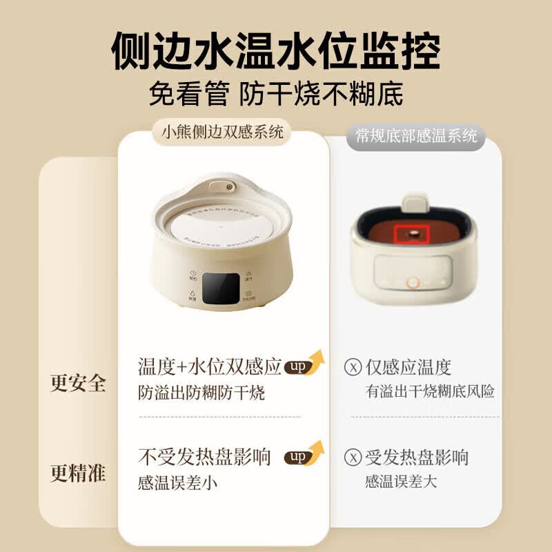 小熊bear纯全玻璃养生壶恒温花茶壶办公室小型炖煮一体 YSH-M08B3-P01高清大图