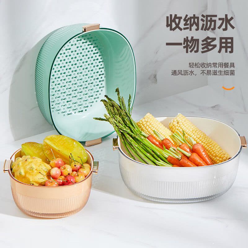 慧吉洗菜盆沥水篮子大号(10个)图片