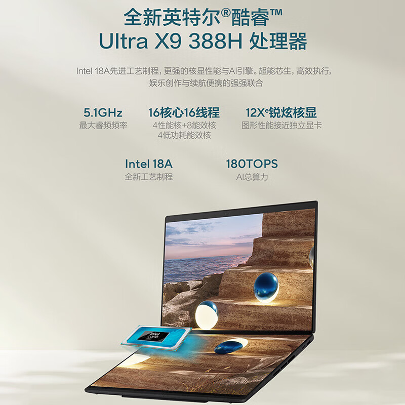 华硕灵耀14 双屏 2026 全新酷睿双触控屏超轻薄AI笔记本电脑(2T)高清大图