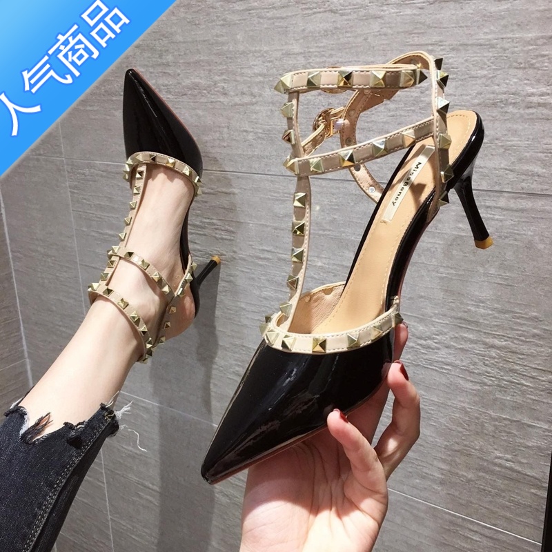 SUNTEK鞋名媛性感高跟鞋床上sm调情凉鞋御姐炮鞋攻速铆钉大码单鞋女高清大图