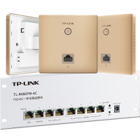 TP-LINK 1200M双频面板AP智能家居AC一体化PoE路由器模块条大户型复式别墅无线组网套装 双频版金色[迷你路由条*1+双频面板香槟金色AP*3]