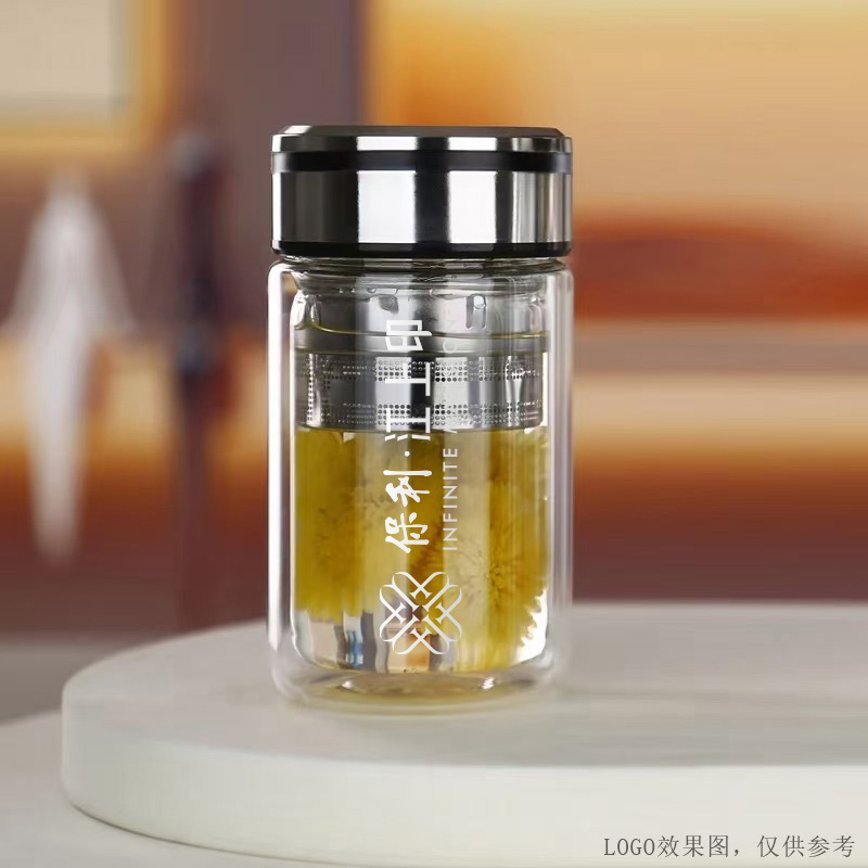 高品质水杯吨吨杯高颜值玻璃杯耐高温茶水分离泡茶高清大图