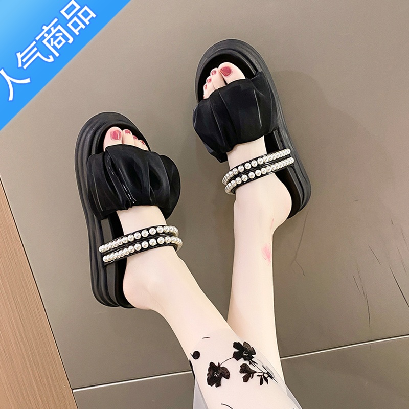 SUNTEK踩屎感拖鞋女夏季外穿2023新款网红凉鞋厚底百搭两穿防滑凉拖高清大图