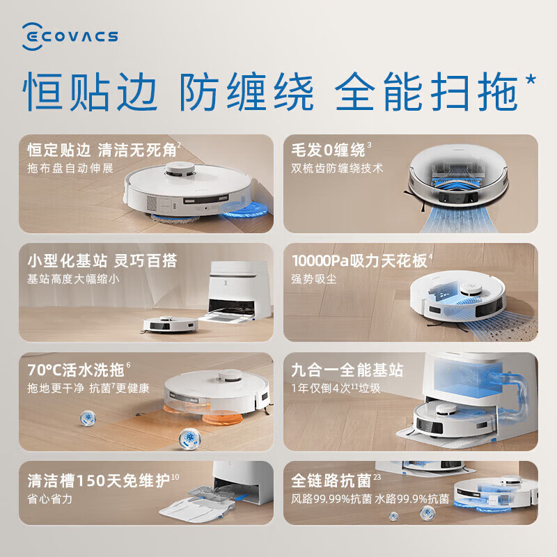 科沃斯T30 PRO PLUS扫地机器人扫拖一体自动清洗全自动智能家用扫地机自动上下水版高清大图
