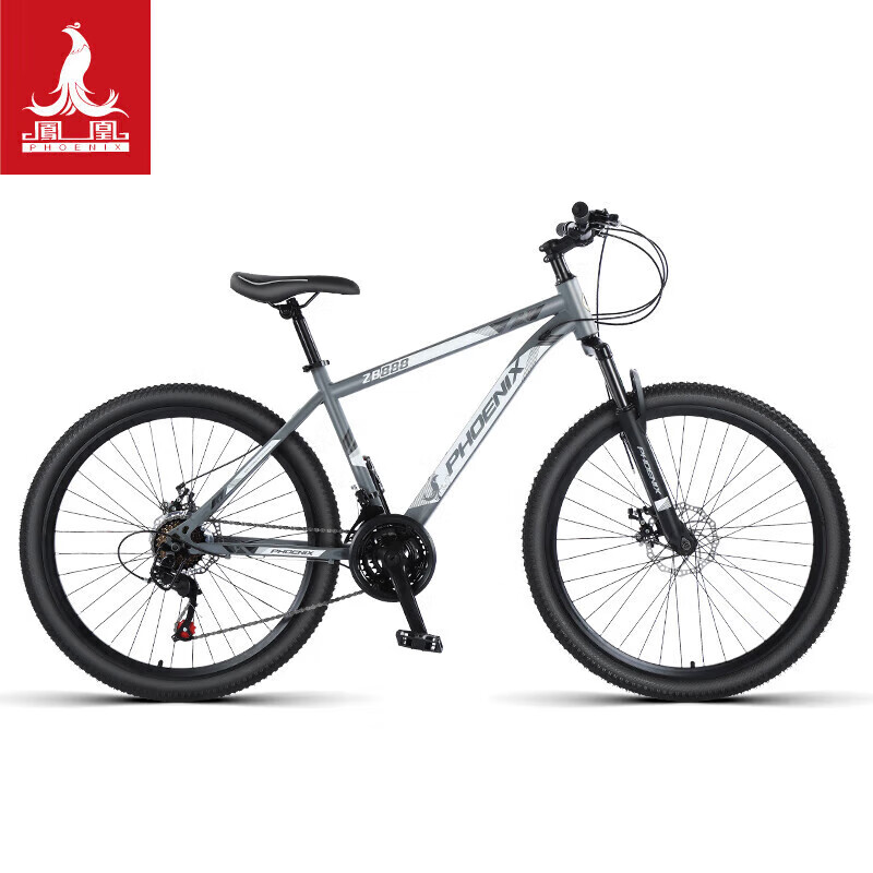 凤凰(PHOENIX) 24速 26寸 辐条轮山地自行车-ZB888(辐条轮)灰