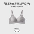 2026新款螺纹内衣女聚拢小胸收副乳防下垂性感蕾丝无痕美背文胸罩 M【34-75ABC】90-105斤 云霜灰
