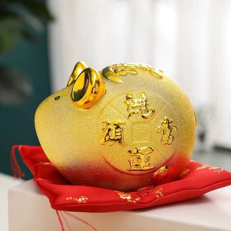 存钱罐不可取大容量储蓄罐过年送礼陶瓷家居摆件 三维 中号财鼠(长25