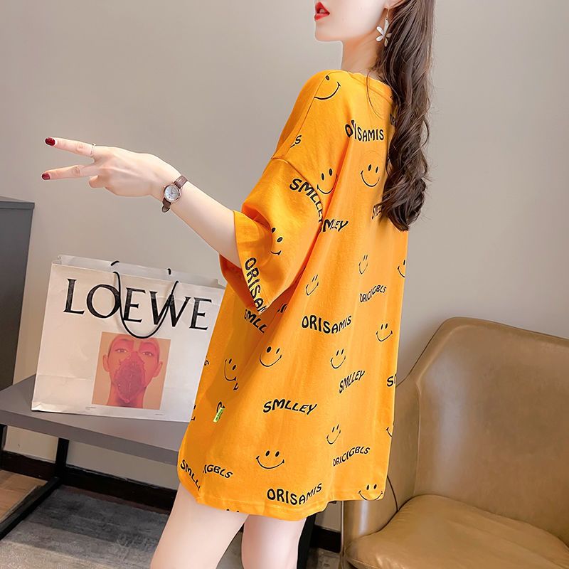 夏季新款短袖大码女装200斤t恤女韩版学生宽松300斤中长款上衣240