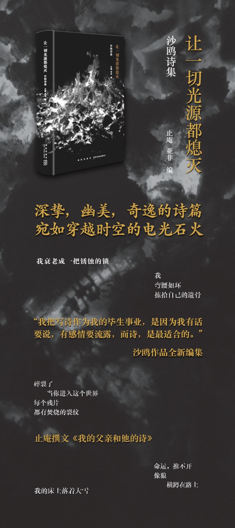 【正版 】让一切光源都熄灭 沙鸥诗集 沙鸥 著 止庵 亚非 编 止庵撰文我的父亲和他的诗 文学 诗歌 中国_276