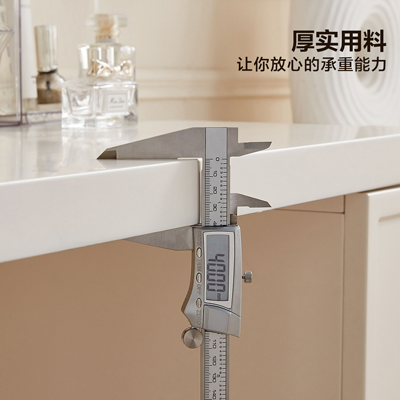 全友家居法式奶油风梳妆台斗柜一体卧室可伸缩转角化妆桌高清大图