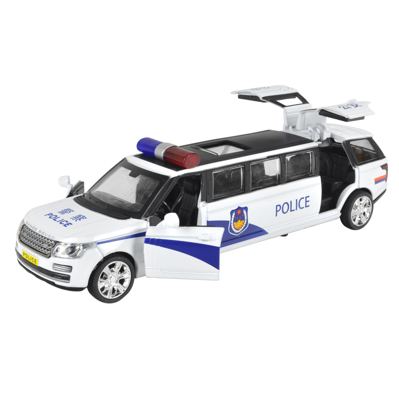 仿真合金警车消防车小汽车模型儿童玩具车特警回力车套装声光 (语音)奥迪R8-黑高清大图