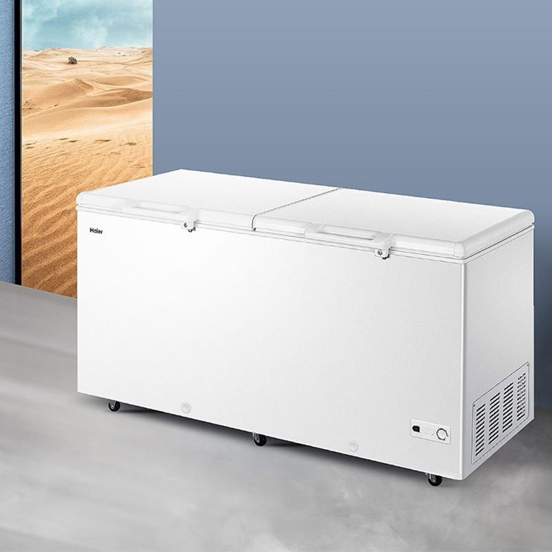 海尔(haier)商用冰柜515升双温柜卧式冰柜大容量冷藏冷冻双开门双箱双