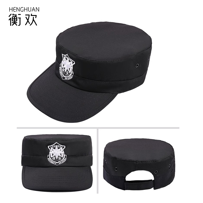衡欢(HENGHUAN)黑色作训保安帽子 RZ-MZ04/顶高清大图