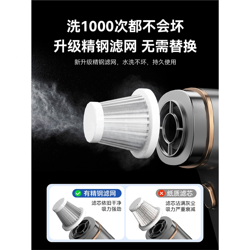 闪电客车载吸尘器车用无线充电汽车家用手持小型车内大功率吸力强力迷你