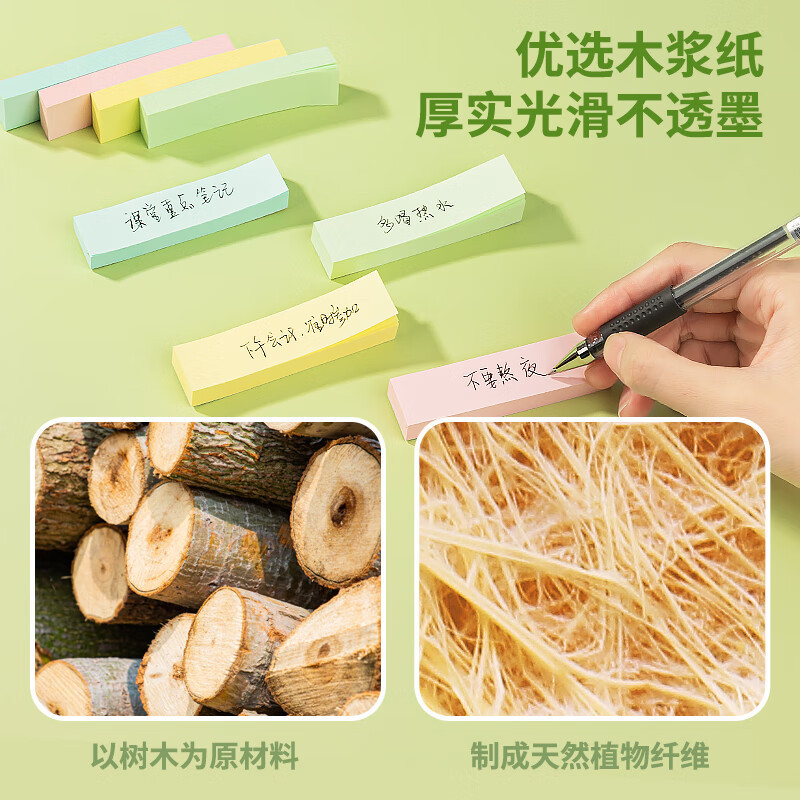 得力(deli) 66307 400张4色分条便利贴便签纸76*19mm记事贴N次贴 起订量:10高清大图