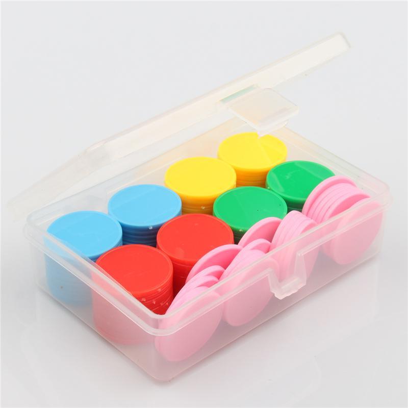 教具小圆片计数片绿色棒圆形塑料收纳盒学校数学圆片小学儿童圆塑