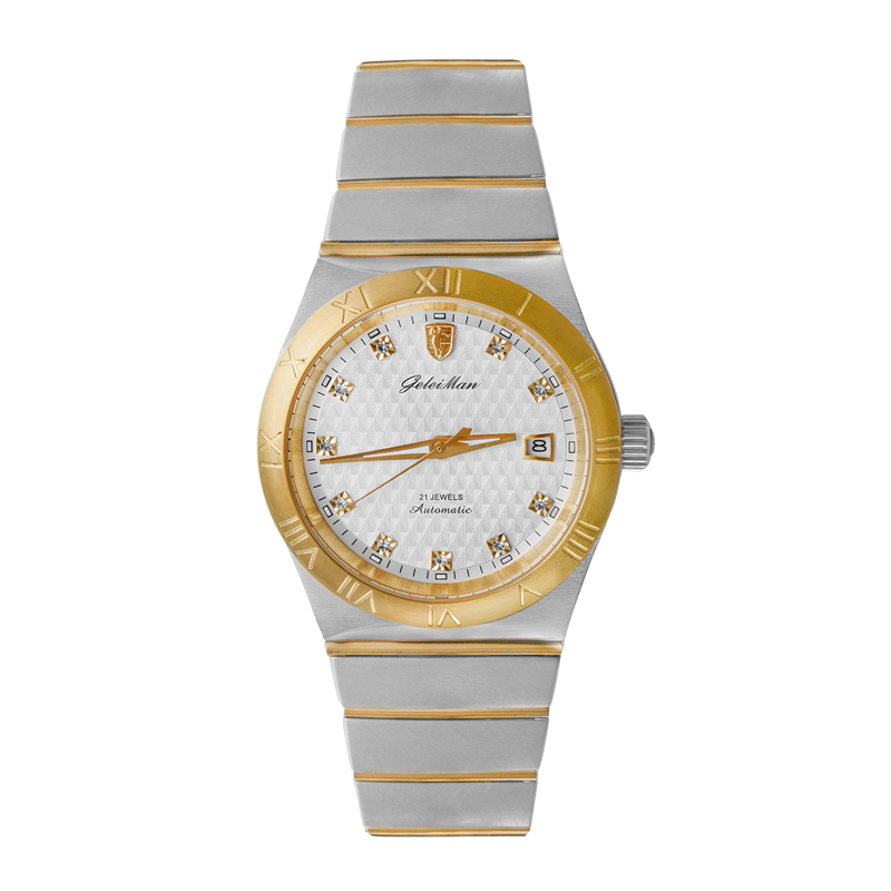 格雷曼geleiman手表镶钻男士全自动机械表 男表商务休闲男女对表间金