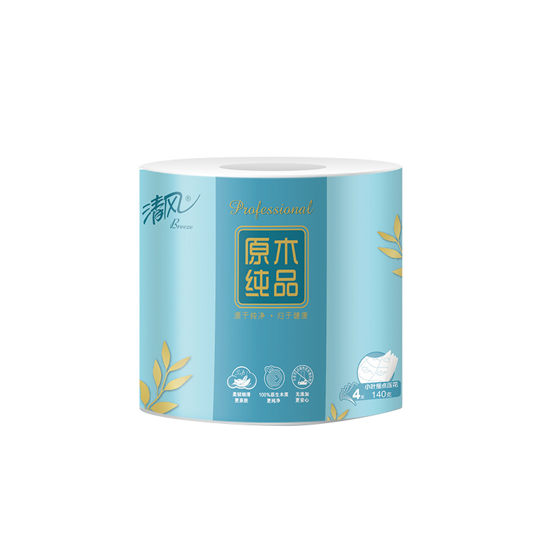 清风原木纯品小叶细点压花140g*24卷筒卫生纸