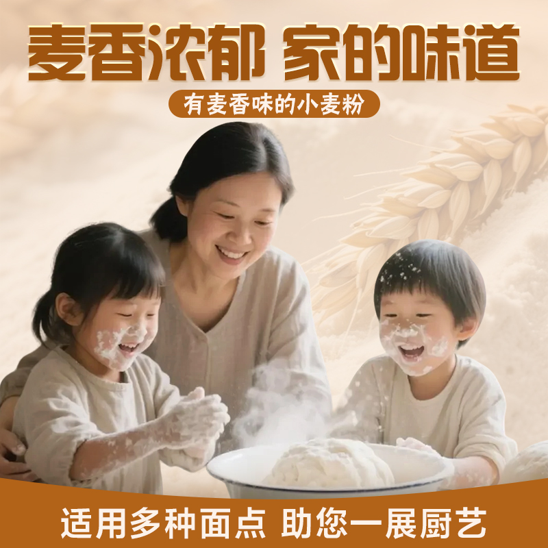 鲁花熊猫系列多用途麦芯小麦粉1kg*1袋高清大图