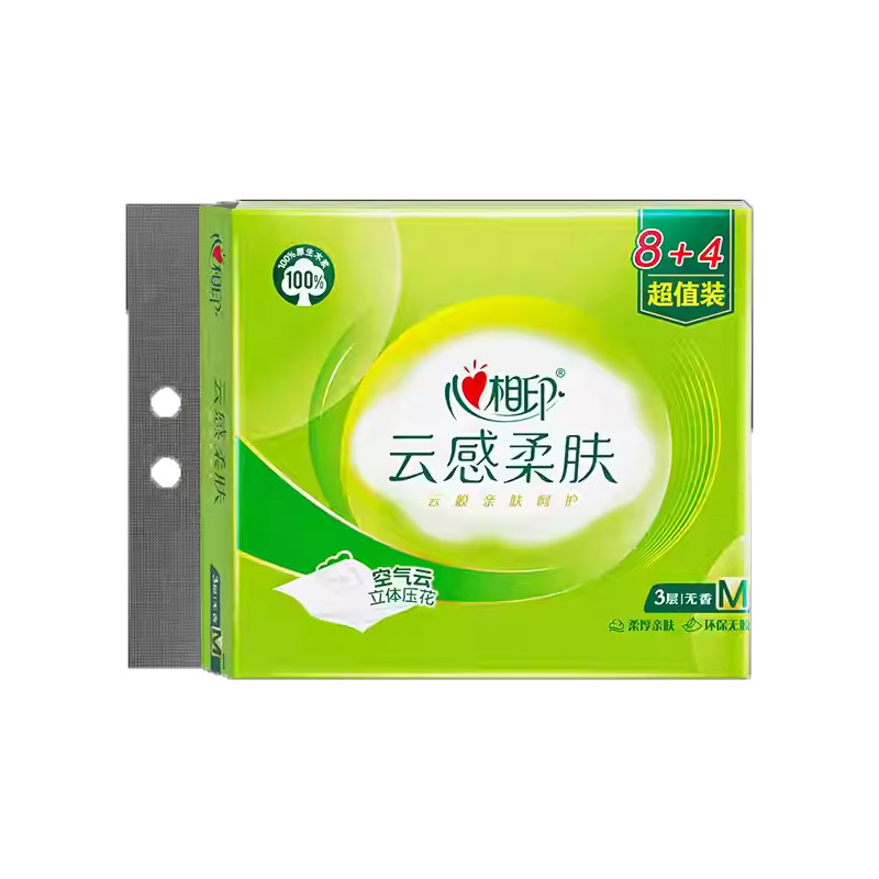 心相印 云感78抽三层立体压花塑装纸面巾*6提 DT18078(12包装)高清大图