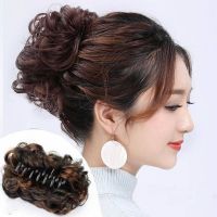假发抓发夹发圈发包盘发器拉花短卷发后脑勺头花马尾顶夹成人发夹 自然黑 抓夹款