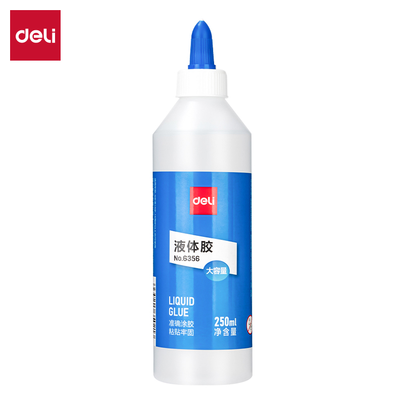 得力 6356液体胶250ML(透明、1组6瓶)