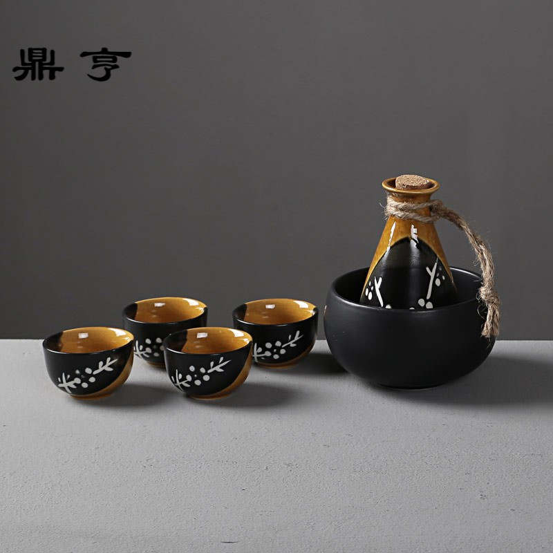 鼎亨陶瓷酒具套装日式清酒分酒器白酒暖热烫酒壶白酒烈酒杯黄酒温