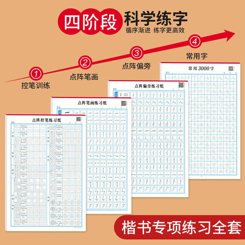 [22本]楷书全套(送1钢笔+6墨囊) [正版]楷书练字帖成人钢笔硬笔书法练习本成年男女生入门控笔训练字帖笔画笔顺小学生高清大图
