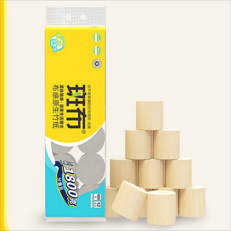 斑布BASE系列有芯卷纸 3层150g*12卷 原生竹浆本色卫卷纸 无漂白1800g/提