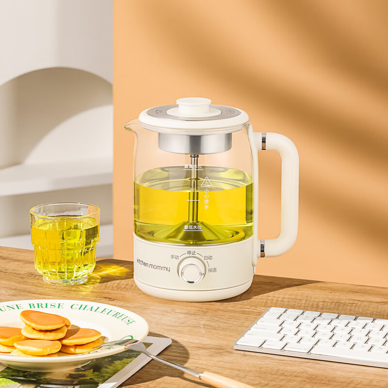 厨创妈咪kitchen mommy养生壶煮茶器煮茶壶电水壶热水壶烧水壶电热水壶迷你玻璃花茶壶(煮茶器)B22!高清大图