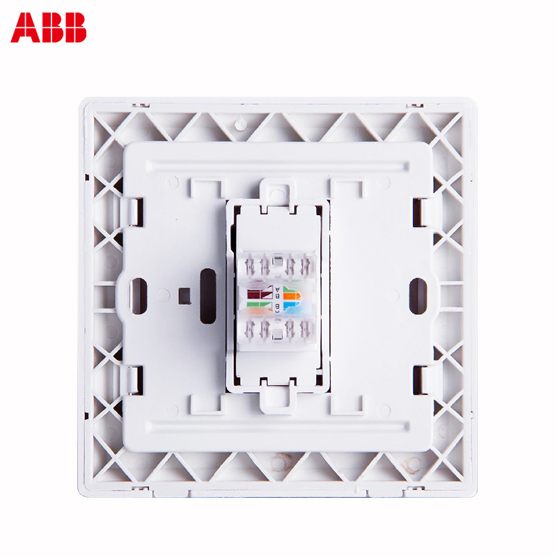ABB开关插座 德逸雅白 一位单电脑网络网线插座AE331