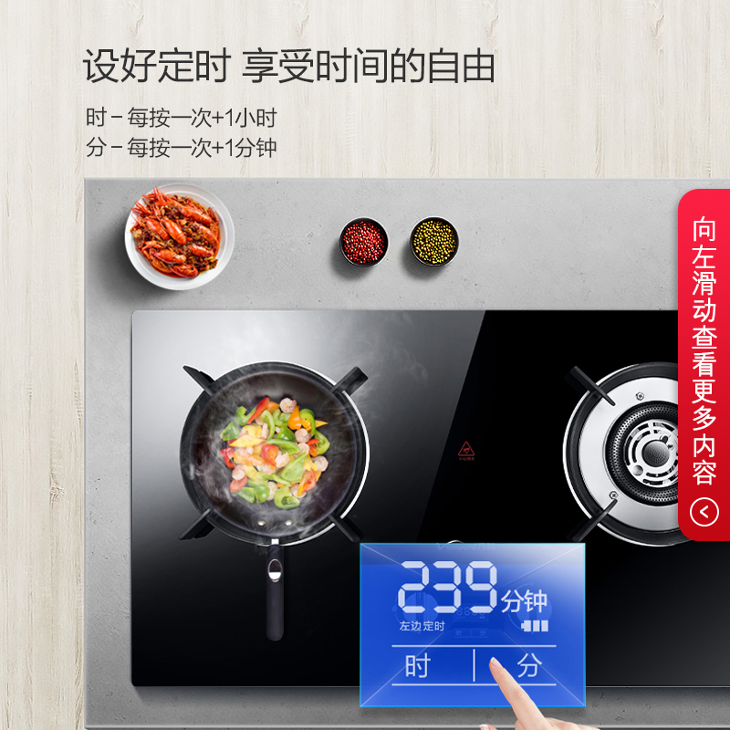 万和 (Vanward)燃气灶具 台嵌两用煤气灶 智能定时玻璃灶 4.2KW液化气(20Y)