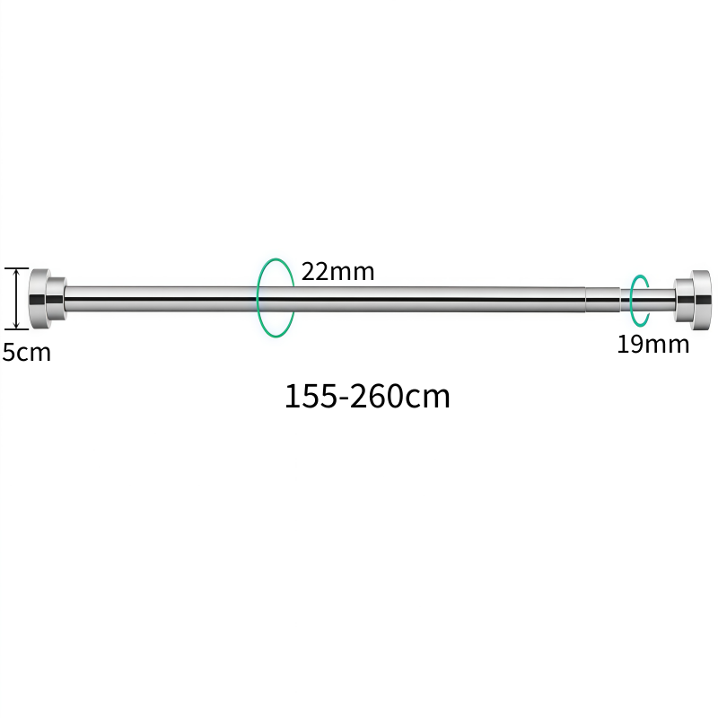 豫龙都 不锈钢伸缩晾衣杆 2.6米 个高清大图