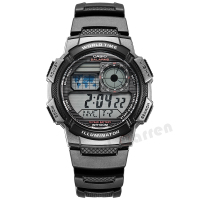 卡西欧CASIO数字男士手表运动腕表Regular普通系列多功能男表AE-1000W-1A防水学生电子表 男 30m