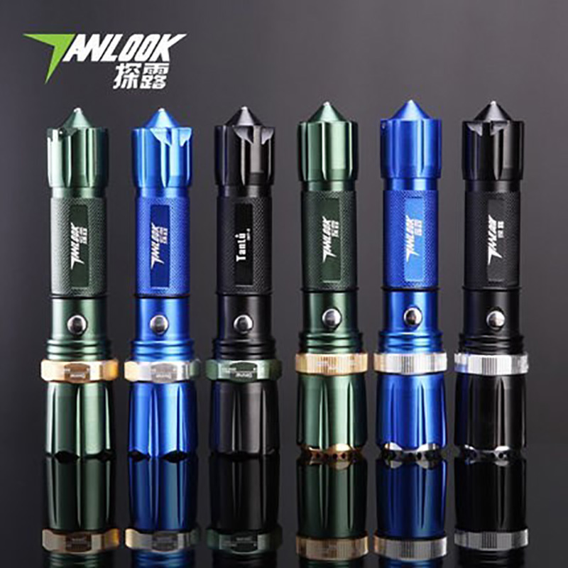 探露LED铝合金强光手电 厂家直销 户外远射充电变焦强光手电筒TL-0007